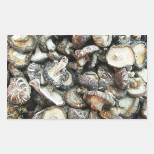 Shiitake paddenstoelen rechthoekige sticker