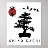 Shiko Dachi Karate Beginner Bonsai Kanji Calligrap Poster (Voorkant)