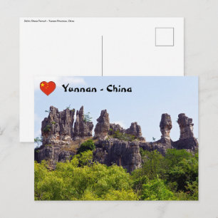 Shilin-pinnacles Steenwoud - Yunnan,China,Azië Briefkaart