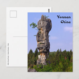 Shilin pinnacles Stone forest - Yunnan, China, Azi Briefkaart