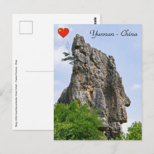 Shilin pinnacles Stone forest - Yunnan, China, Azi Briefkaart