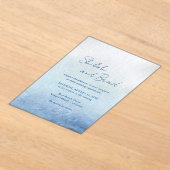 Shiloh Blue Elegant Wedding Acryl Uitnodigingen (Laagn)