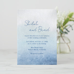 Shiloh Blue Elegant Wedding Kaart