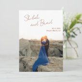 Shiloh koper moderne elegante bruiloft save the date (Staand voorkant)