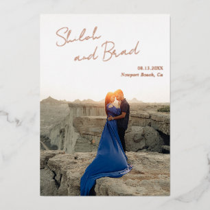 Shiloh Modern Elegant Wedding Save the Date Folie Uitnodiging