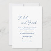 Shiloh Navy Blue Modern Elegant Huwelijk Kaart (Voorkant)