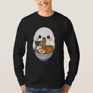 Shima Enaga vogel eet Ramen noedels Kawaii Schatti T-shirt