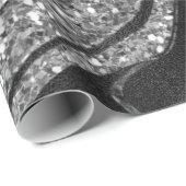 Shimmer Black en Silver Glitter Cadeaupapier (Rol Hoek)