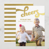 Shimmer Cheers Holiday-fotokaarten Feestdagenkaart (Voorkant / Achterkant)