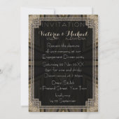 Shimmer Chic Art Déco Engagement Invitations (Dos)