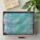 Shimmer Galaxy blauw groen Tissuepapier (Geschenk)