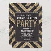 Shimmer glamour | Invitation de la fête de graduat (Devant / Derrière)