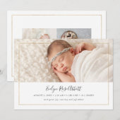 Shimmer Photo Birth Announement Aankondiging (Voorkant / Achterkant)