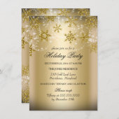 Shimmer Snowflake Gold Kerstfeestdag Kaart (Voorkant / Achterkant)