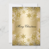 Shimmer Snowflake Gold Kerstfeestdag Kaart (Achterkant)