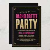 SHIMMER & SPARKLE | BACHELORETTE INVITATION PARTI (Devant / Derrière)