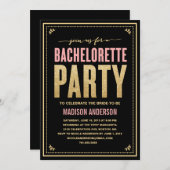 SHIMMER & SPARKLE | INVITATION DU PARTI BACHELORET (Devant / Derrière)