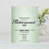 Shimmer | Zilver Glitter Confetti Retirement Party Kaart (Staand voorkant)