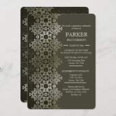 Shimmering Afstuderen Invitation Kaart (Voorkant / Achterkant)