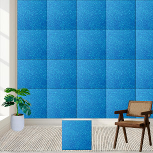 Shimmering Blue Glitter Keramische Tegel Tegeltje