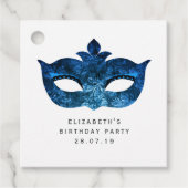 Shimmering Blue Velvet Debutante Bedankjes Labels (Voorkant)