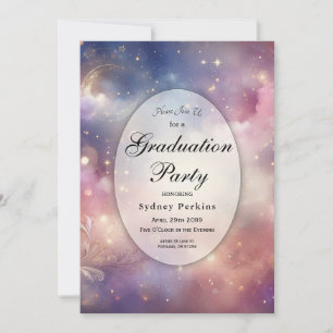 Shimmering Celestial Stardust Skies Afstuderen Kaart