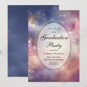 Shimmering Celestial Stardust Skies Afstuderen Kaart (Voorkant / Achterkant)