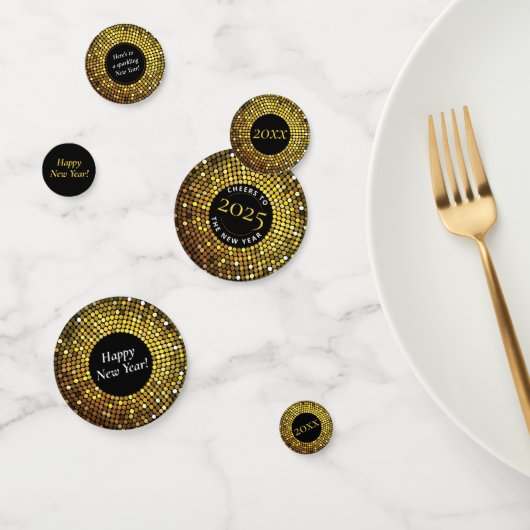 Shimmering Circle Lights Oudejaarsfeest Confetti (Groep)