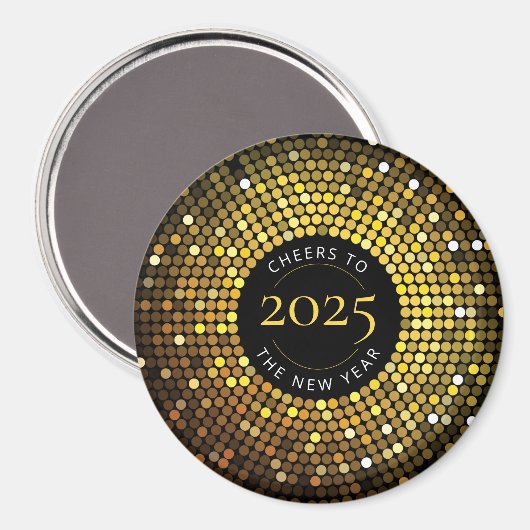 Shimmering Circle verlicht oudejaarsavond Magneet (Voorkant / Achterkant)