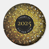 Shimmering Circle verlicht oudejaarsavond Magneet (Voorkant)