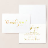 Shimmering Echt Goud Dank u Typografie Trouwen Folie Kaarten (Display)