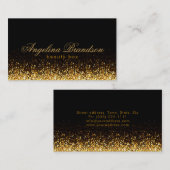 Shimmering Gold Beauty Expert Damask Zwarte Kaart Visitekaartje (Voorkant / Achterkant)