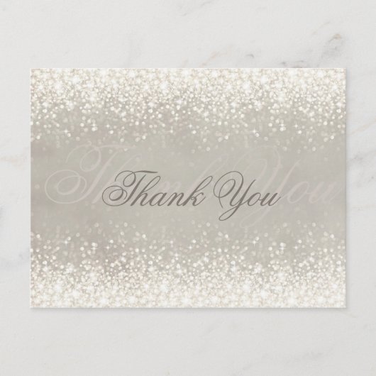 Shimmering Light Glitter Grey Bedankt Briefkaart (Voorkant)