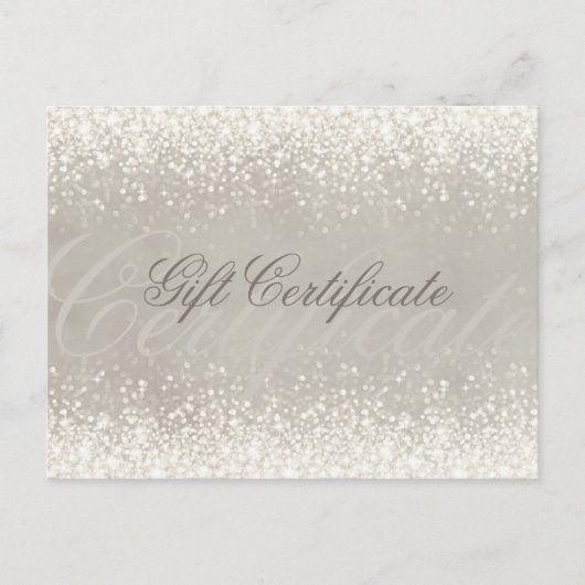 Shimmering Light Glitter Grijs Cadeaubon Briefkaart (Voorkant)