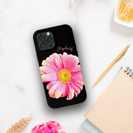 Shimmering Natte Roze Gerber Daisy iPhone 13 Pro Max Hoesje