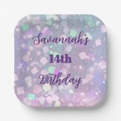Shimmering Pastel Verjaardag Party Borden Design Papieren Bordje (Voorkant)