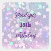 Shimmering Pastel Verjaardag Viering Stickers (Voorkant)