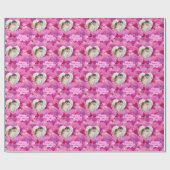 Shimmering Pink Hearts Custom Photo Cadeaupapier (Vlak)