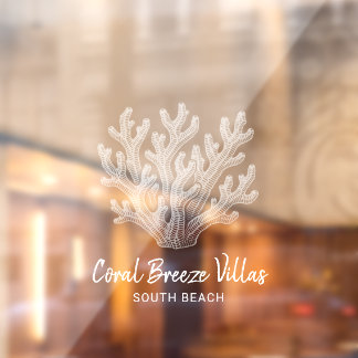 Shimmering Sea Coral Silhouette Window Cling Raamsticker