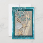 Shimmering Seashell Blauwgroen Beach Rsvp Uitnodig (Voorkant)