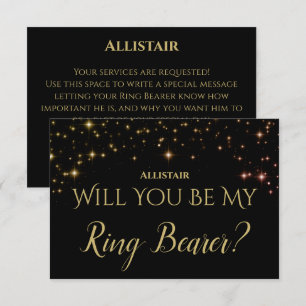 Shimmering Sparkles Wil je mijn Ring Bearer zijn? RSVP Kaartje