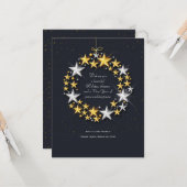 Shimmering Stars Wreath Holiday Kaart (Voorkant / Achterkant in situ)