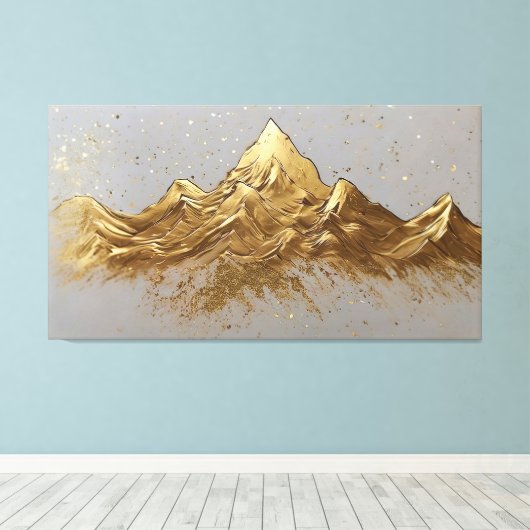 Shimmering Summits Canvas Afdruk (Insitu (Houten vloer))
