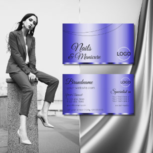 Shimmery Blue Glamoureus met Logo Modern Visitekaartje