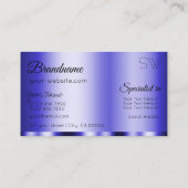 Shimmery Blue Glamoureus met Monogram Modern Visitekaartje (Achterkant)