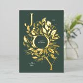 "Shimmery Botanical Joy" Goud Folie Kerstkaart Folie Feestdagenkaart (Staand Voorkant)