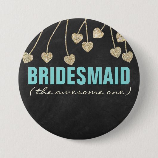 Shimmery Chic Bruidsmeisje Button Pin (blauw) (Voorkant)