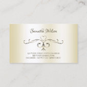 Shimmery Cream  Corner Borders Ornamental Visitekaartje (Achterkant)