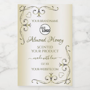 Shimmery Cream Product Labels  hoeken Logo Voedselcontainer Etiket