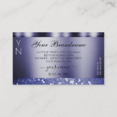 Shimmery Dark Blue Sparking Glitter met Monogram Visitekaartje (Achterkant)